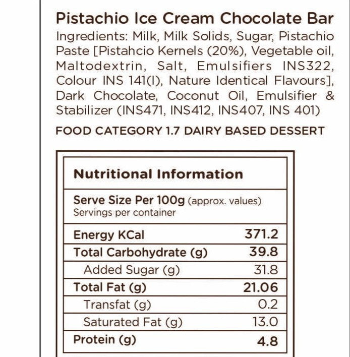 Mini Choco-Bar Sicilian Pistachio (Pack of 4)