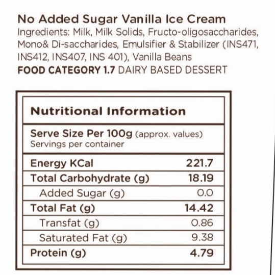 Yes Vanilla No Sugar