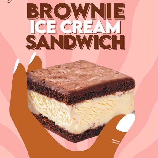 Brownie Ice Cream Sandwich - Vanilla (Pack of 6)