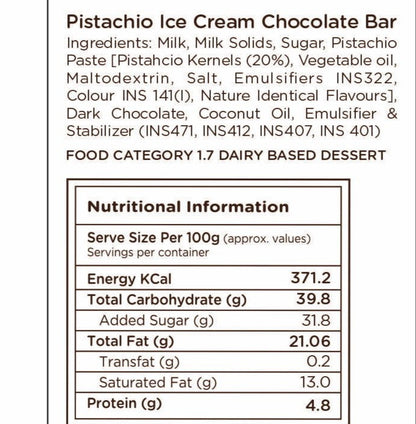 Mini Choco-Bar Sicilian Pistachio (Pack of 4)