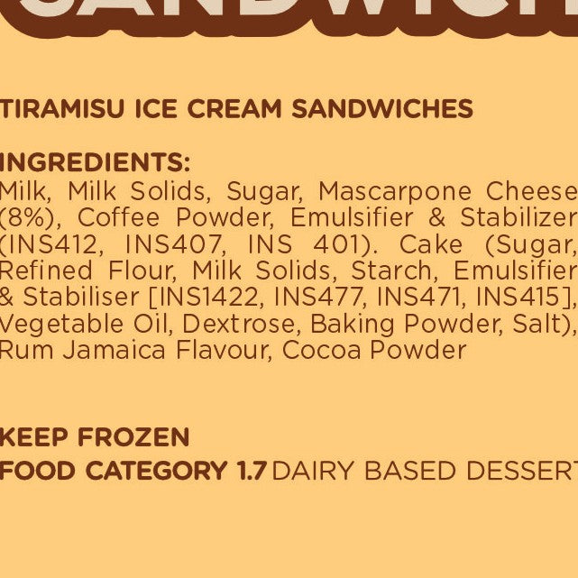 TIRAMISU Ice Cream Sandwich